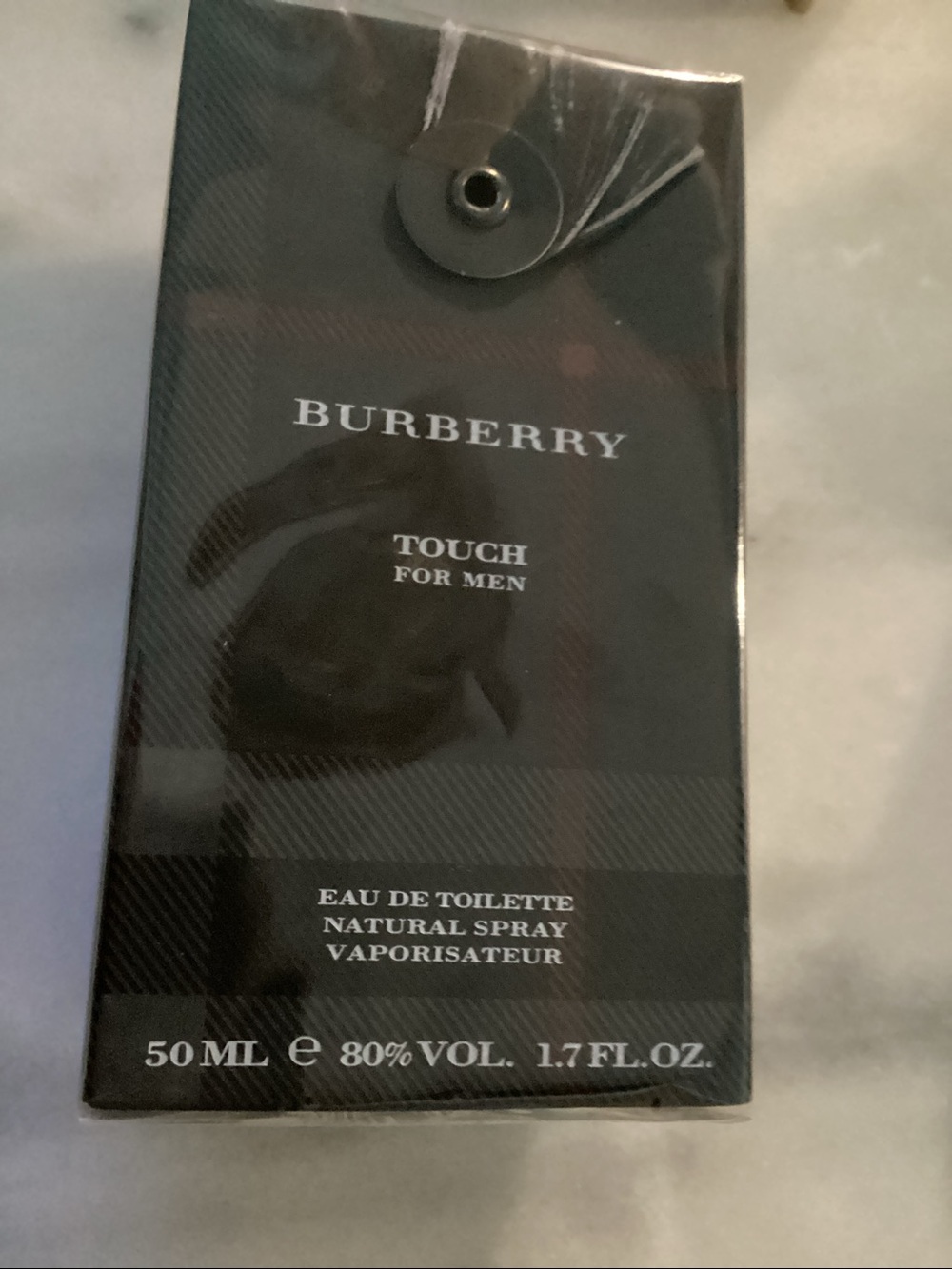 Burberry Touch Fragrance Packaging with Black and Gray Design